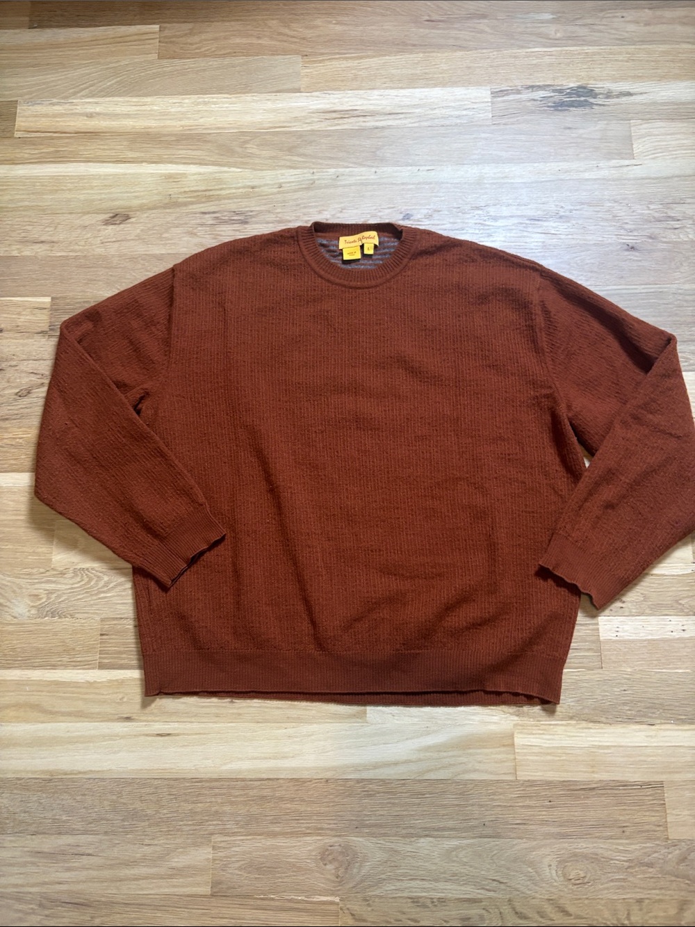 Tricots St Raphael Merino Wool Crewneck Sweater in Rust Orange Womens L